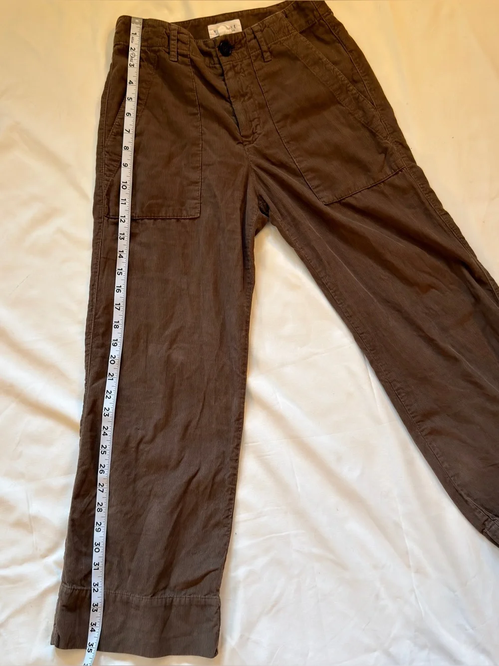Velvet Vera Corduroy Cargo Style Pocket Pant Brown